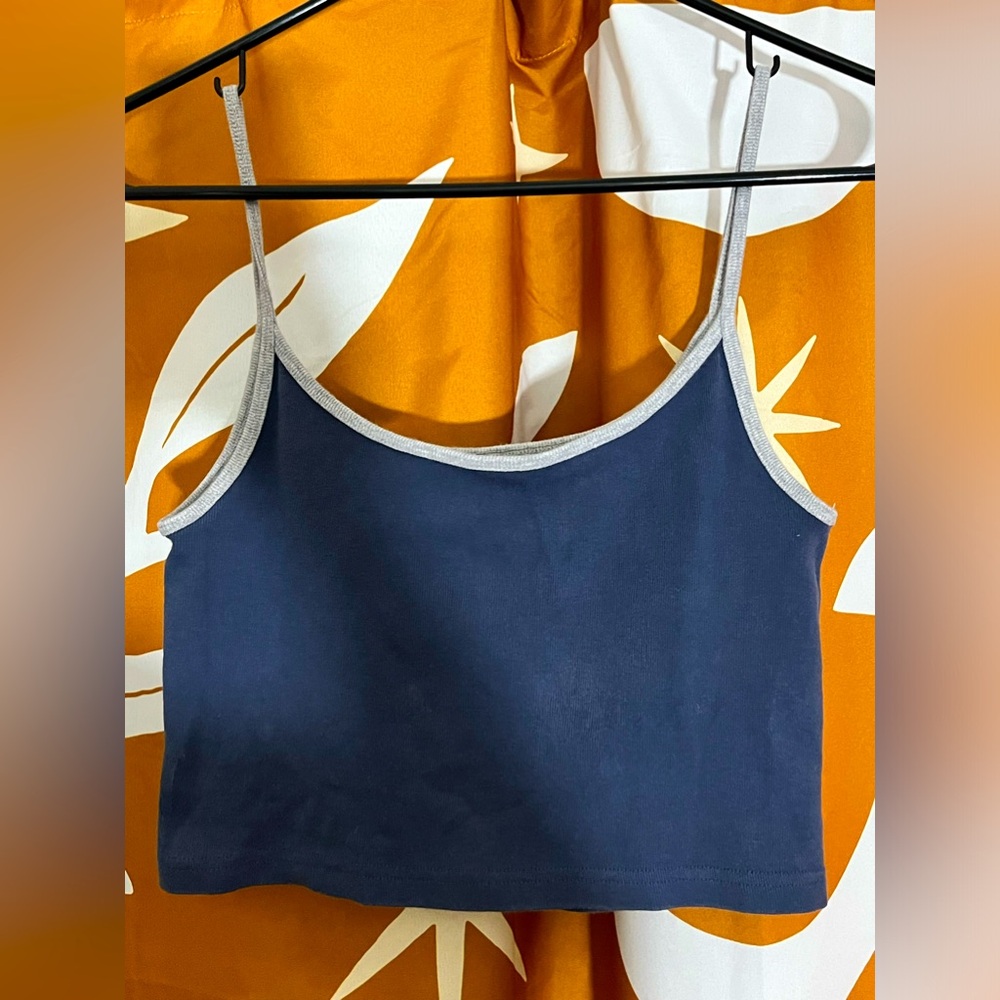 Women John Galt Brandy Melville Blue/gray croptop,sz missing,measurements below